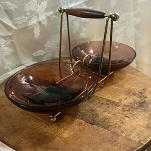 Vintage MCM Hazel-Atlas  Glass Company Serving Dish